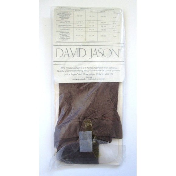 David Jason Fashion Hosiery/Panty Hose Canada Reinforced Toe Taupe Tall 3000 VTG - Picture 4 of 6
